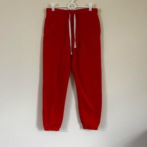 Mens Red Jogger Sweatpants. Size S